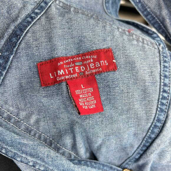 Vintage 90s Women's Limited Jeans Carpenter Blue Denim Jeans Bibs Overalls - Picture 5 of 9